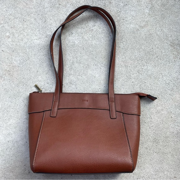 ROOTS Brown Leather zip tote bag - Picture 9 of 11